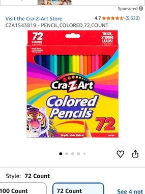 Cra-Z-Art Colored Pencils - Multi Color (72 Count)